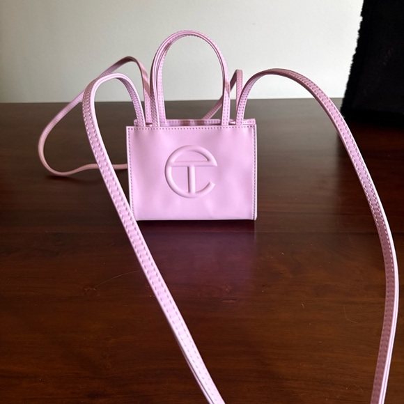 Telfar Small Shopping Bag Shoulder Crossbody Bag Pink Bubblegum - Picture 2 of 16